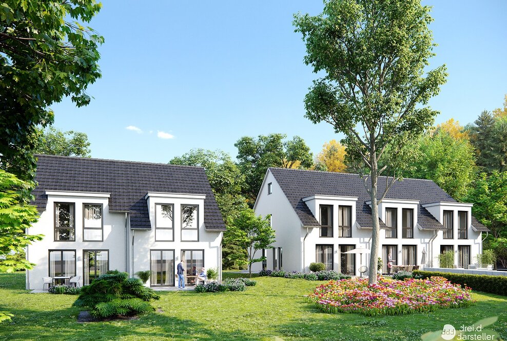 KSK-Immobilien vermittelt zwei Doppelhaushälften und drei Reihenhäuser in Hennef-Dondorf