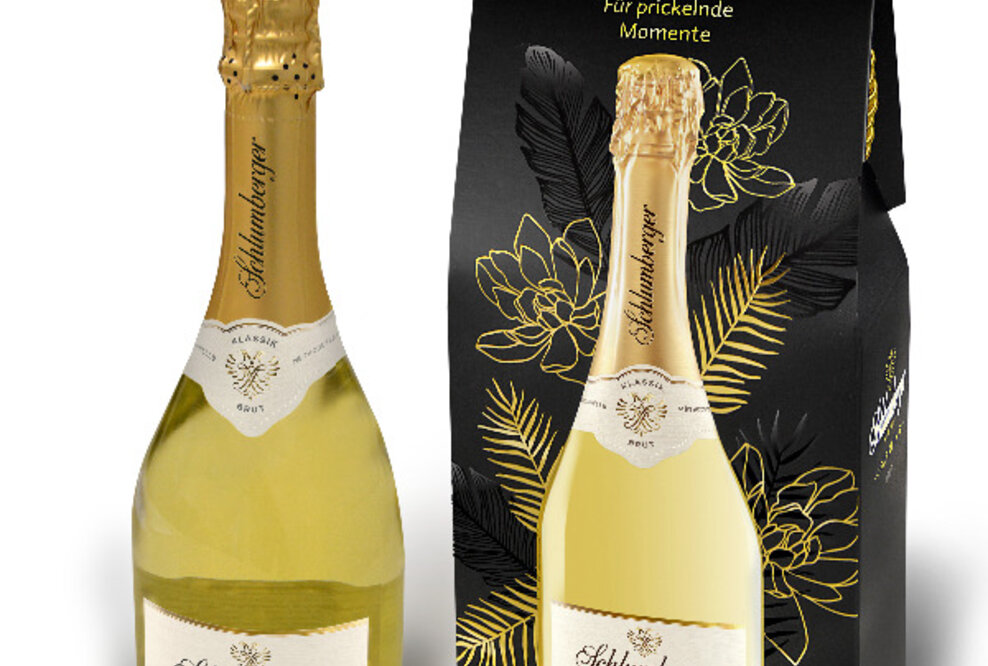 Ein Knaller in Sachen Veredelung - Karl Knauer entwickelt Geschenkverpackung für Schlumberger Sekt