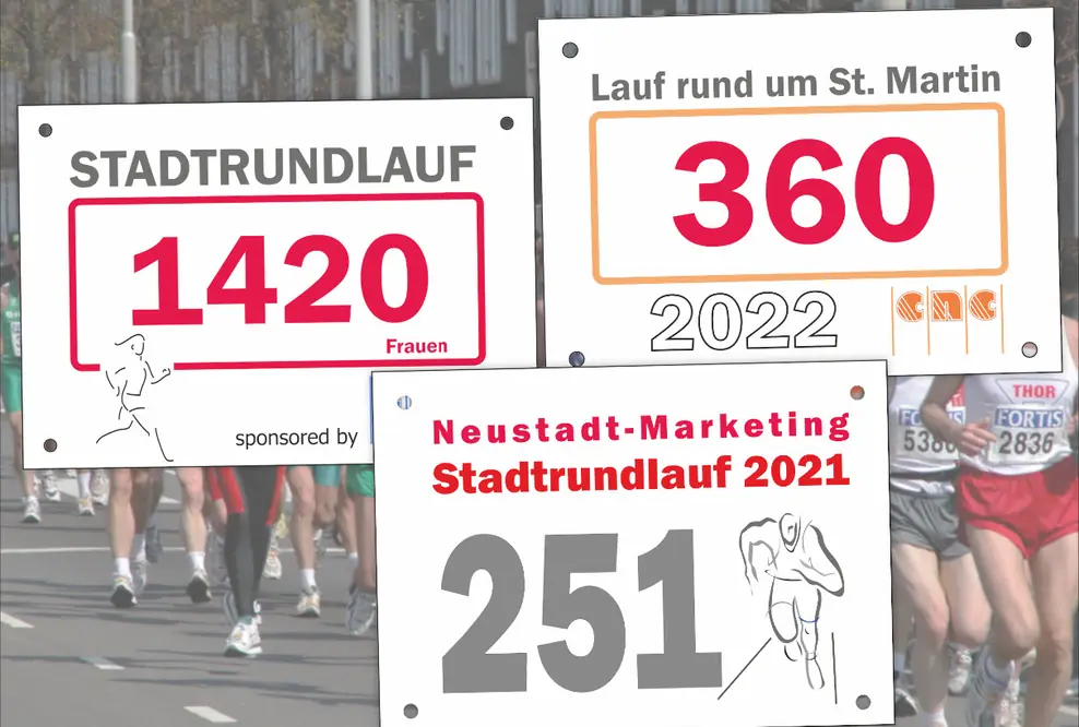 Startnummern aus biologisch abbaubarem Spezialpapier