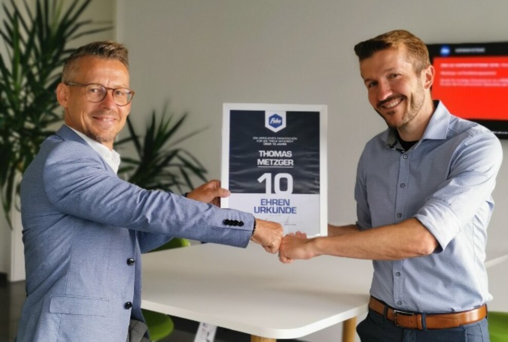 10-jähriges Jubiläum für Thomas Metzger bei Feha Büro-Technik