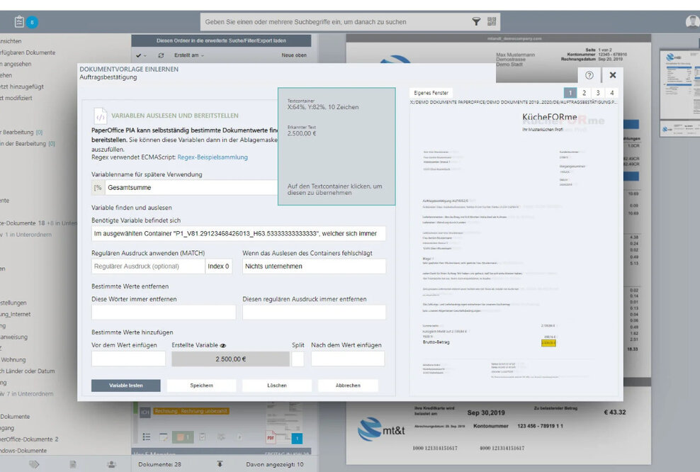 PaperOffice DMS, automatisierte Dokumenten Ablage mit KI PIA