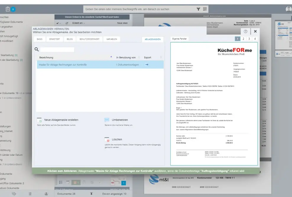 PaperOffice DMS, automatisierte Dokumenten Ablage mit KI PIA
