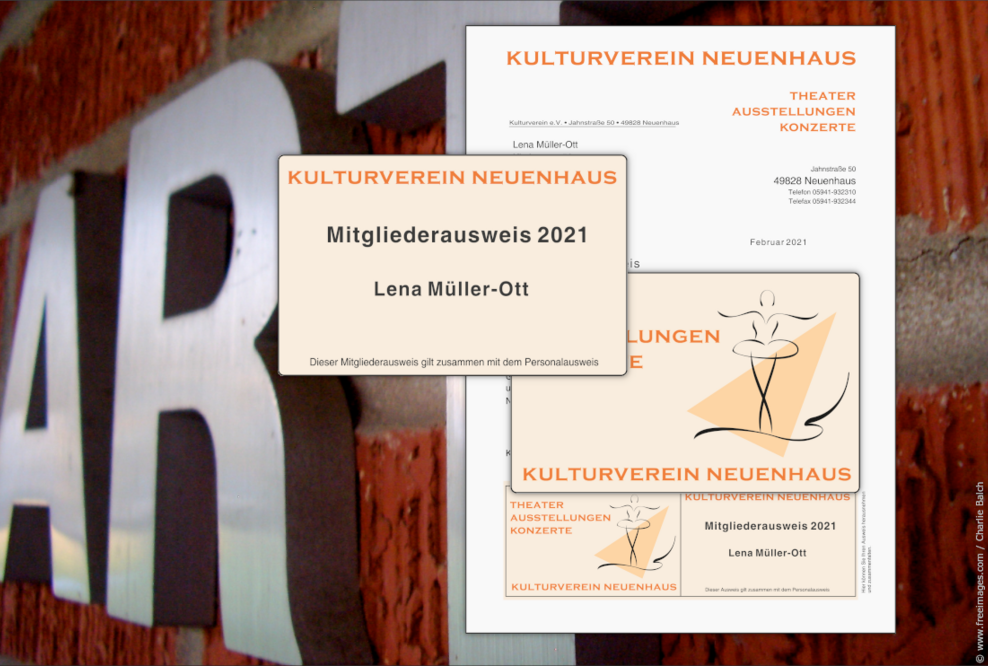 Briefbogen aus ÖKO-Papier mit integrierter Karte für personalisierte Mitgliederkarten, Zugangsausweise, Gerätepässe oder Bonuskarten