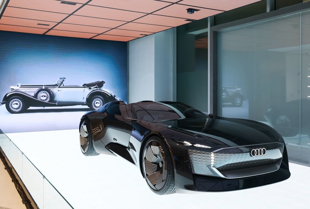 Automobile Zukunft: Im HoP in Shanghai konnten Besucher_innen auch das Konzeptfahrzeug Audi skysphere concept erleben.
