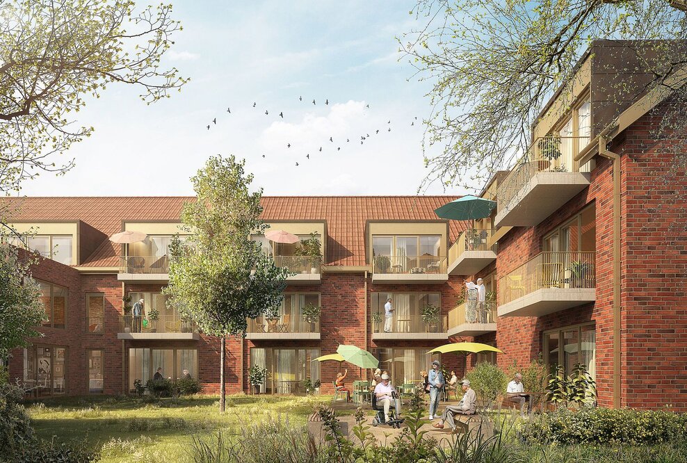 Visualisierung des Wohngebäudes für Senioren in Dülmen