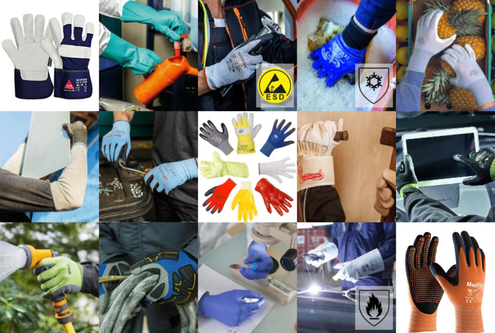 Verschiedene Arten von Arbeitshandschuhen