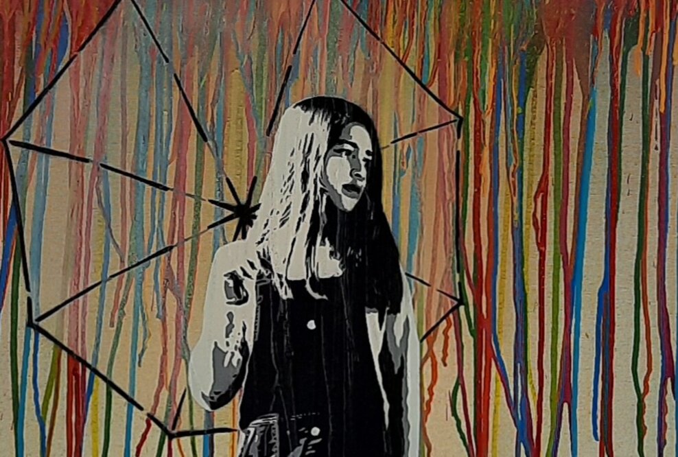 Daniel Gjoka: „Cutwork – Orange“ Streetart / Graffiti / Schablonenkunst - Forum Merzhausen