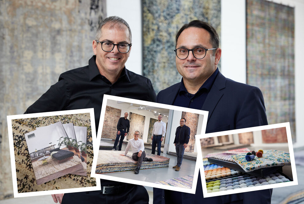 Die Designer und Geschäftsführer der Mischioff AG, Sascha und Dani Misio, präsentieren stolz den neuen Gesamtkatalog.