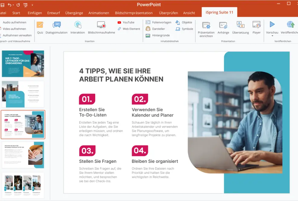 iSpring Suite 11 Oberflache