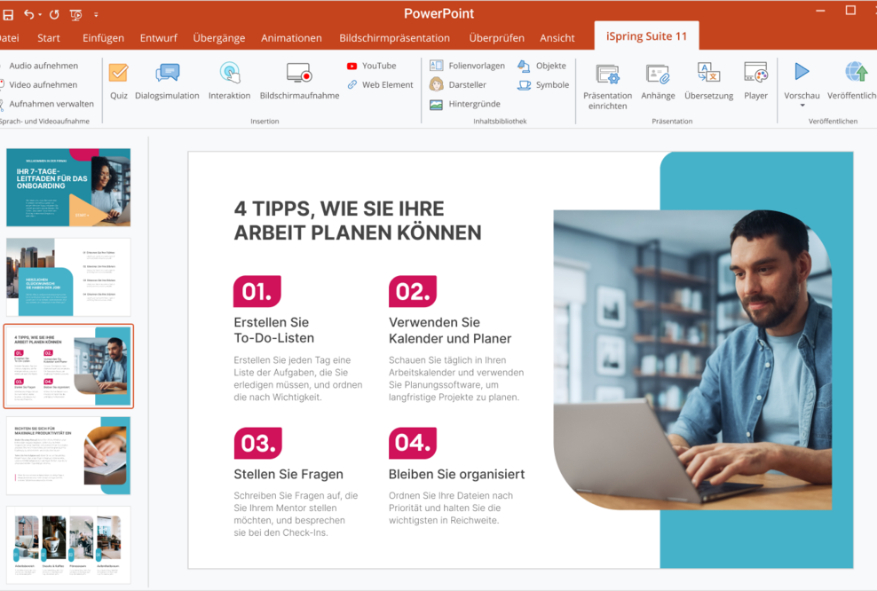iSpring Suite 11 Oberflache