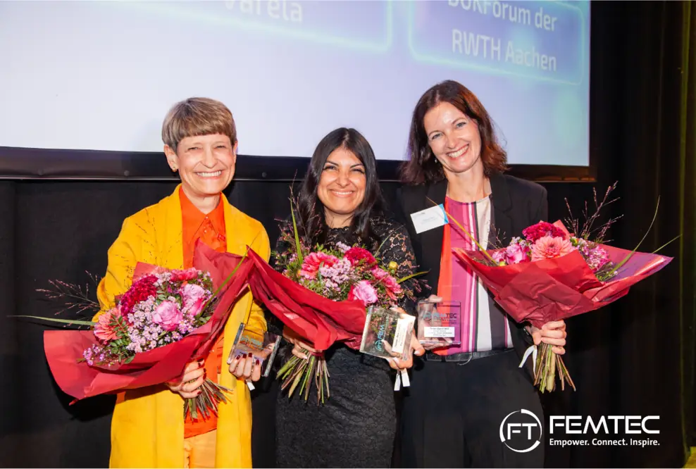 Die drei Preisträgerinnen des Femtec Award 2022