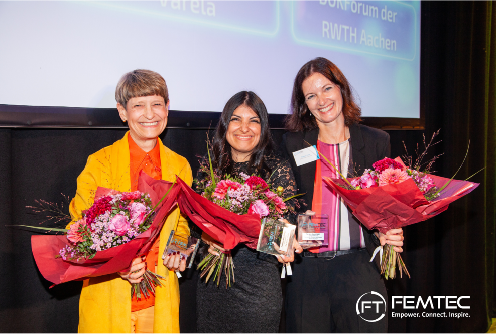 Die drei Preisträgerinnen des Femtec Award 2022