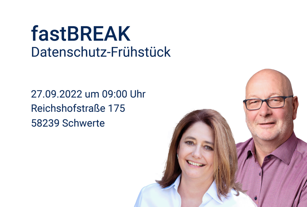 Uta Rusch und Uwe Rusch als Experten auf dem Datenschutz-Frühstück.