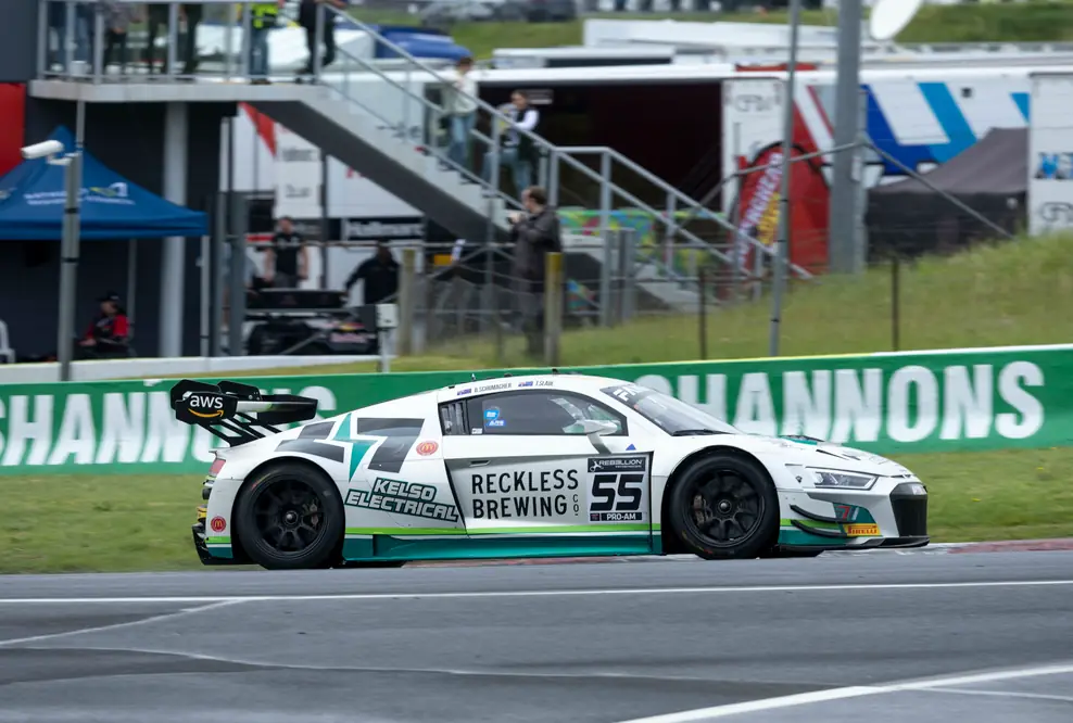 Audi R8 LMS #55 (Schumacher Motorsport Kelso Electric), Brad Schumacher/Tim Slade