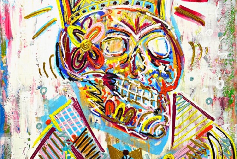 Max Mavior King of Rock'n Roll. Acryl auf Leinwand, Rakeltechnik.