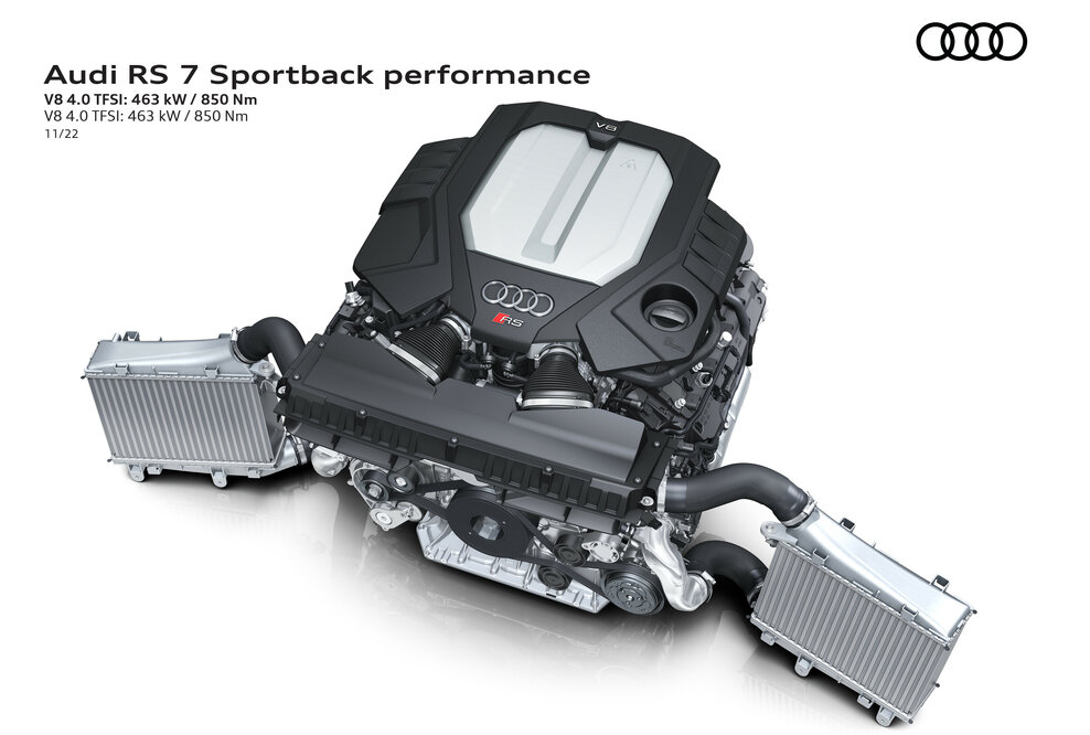 Audi RS 7 Sportback performance V8 4.0 TFSI: 463 kW / 850 Nm