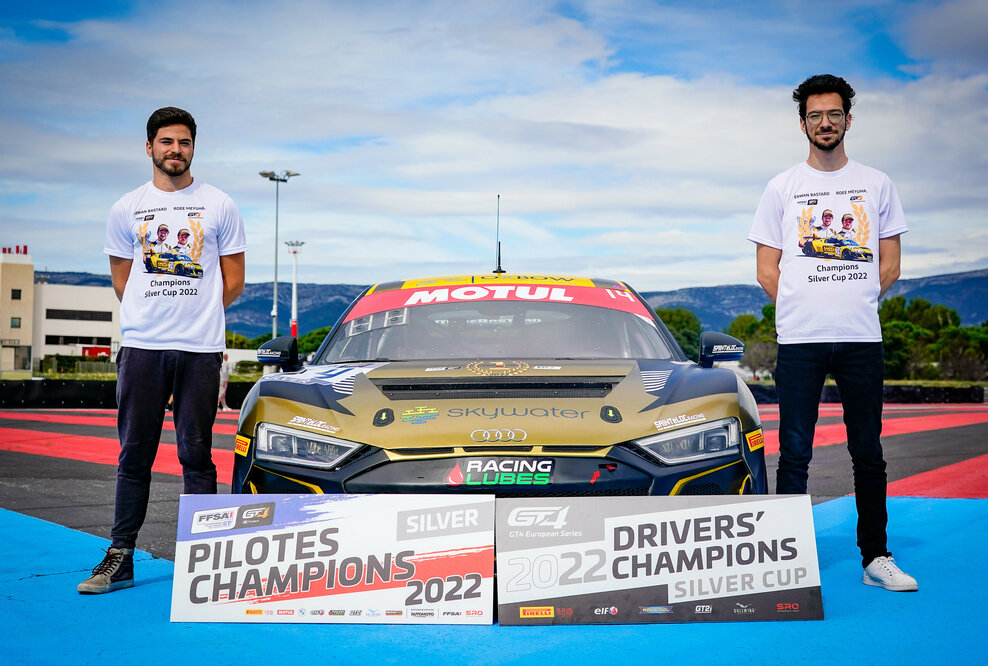 GT4 France 2022 - Audi R8 LMS GT4 #14 (Saintéloc Racing), Rote Meyuhas, Erwan Bastard