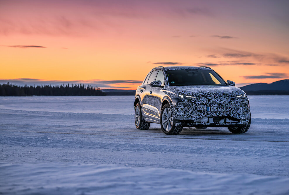 Audi testet den seriennahen Prototyp des Q6 e-tron im hohen Norden auf Herz und Nieren.