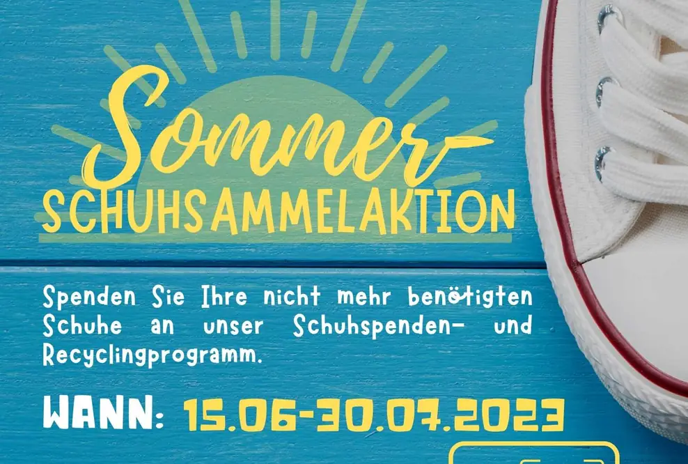 Poster zur Sommer-Schuhsammelaktion