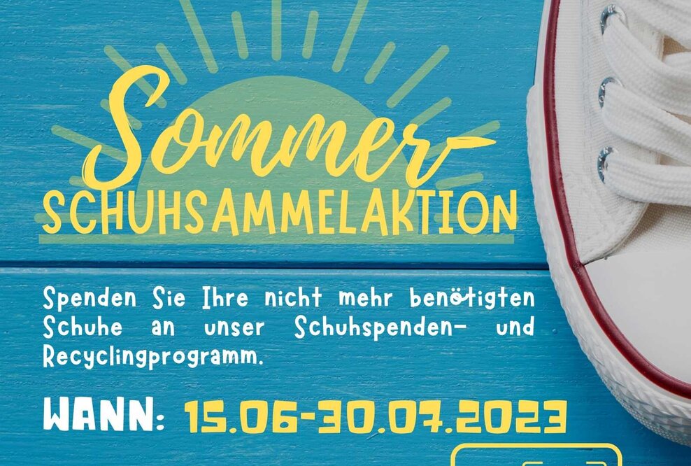 Poster zur Sommer-Schuhsammelaktion