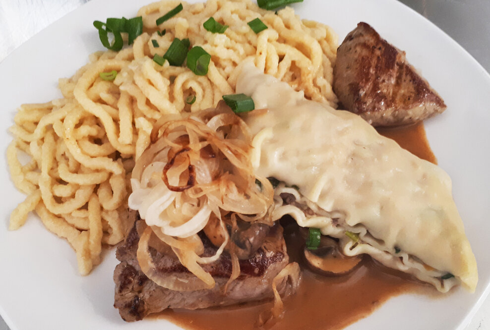 Schwoba-Deller mit Spätzle