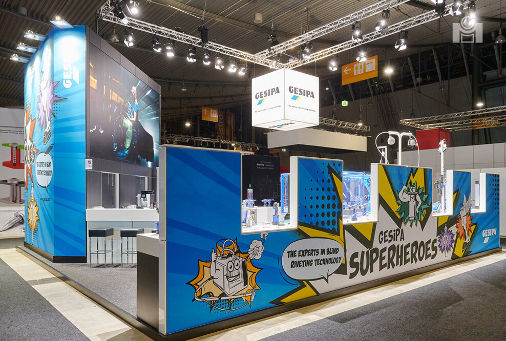 Messestand Gesipa Blindniettechnik, Messe Blechexpo, Messebau ISINGERMERZ