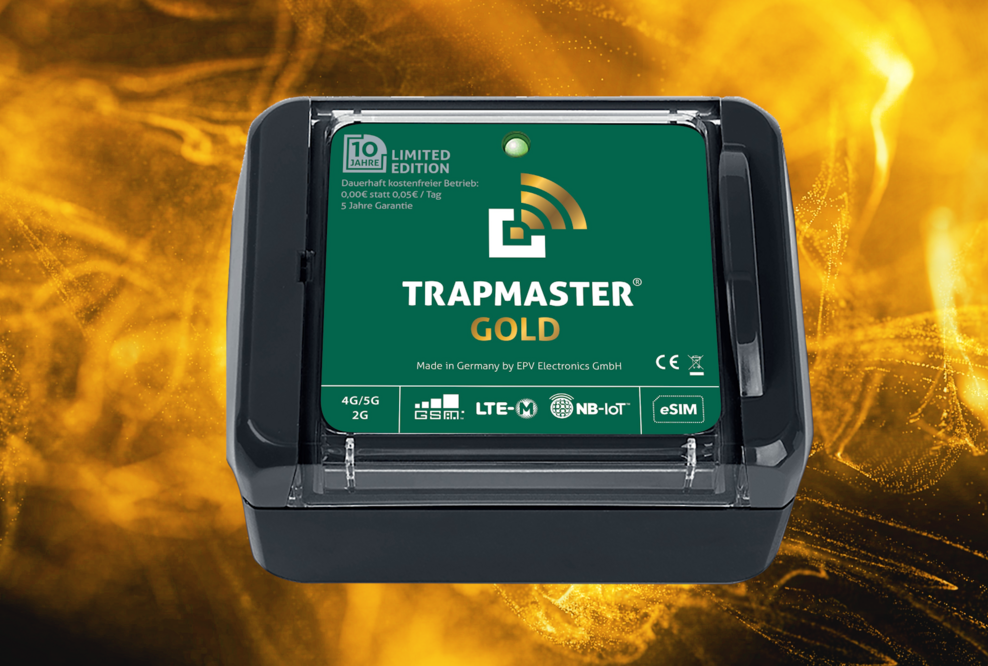 Jubiläumsmodell Fallenmelder TRAPMASTER Gold