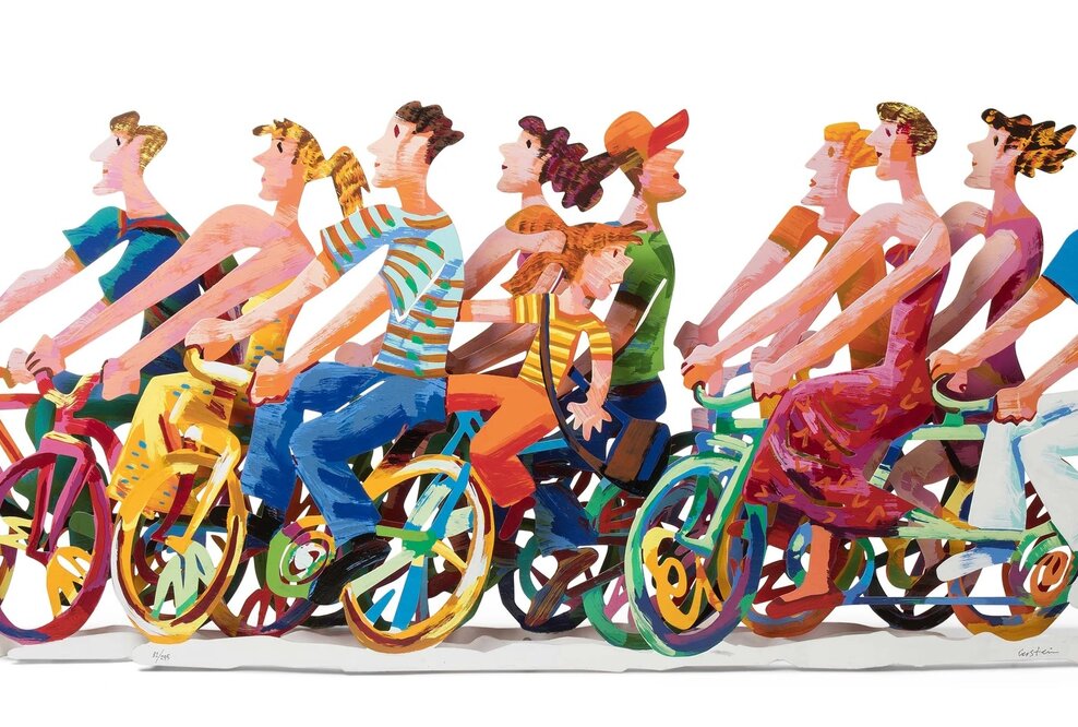 David Gerstein Biking Wandskulptur