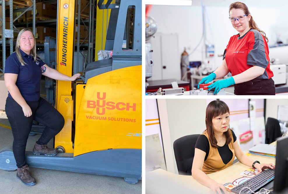 Female employees of the Busch Group in their working environment