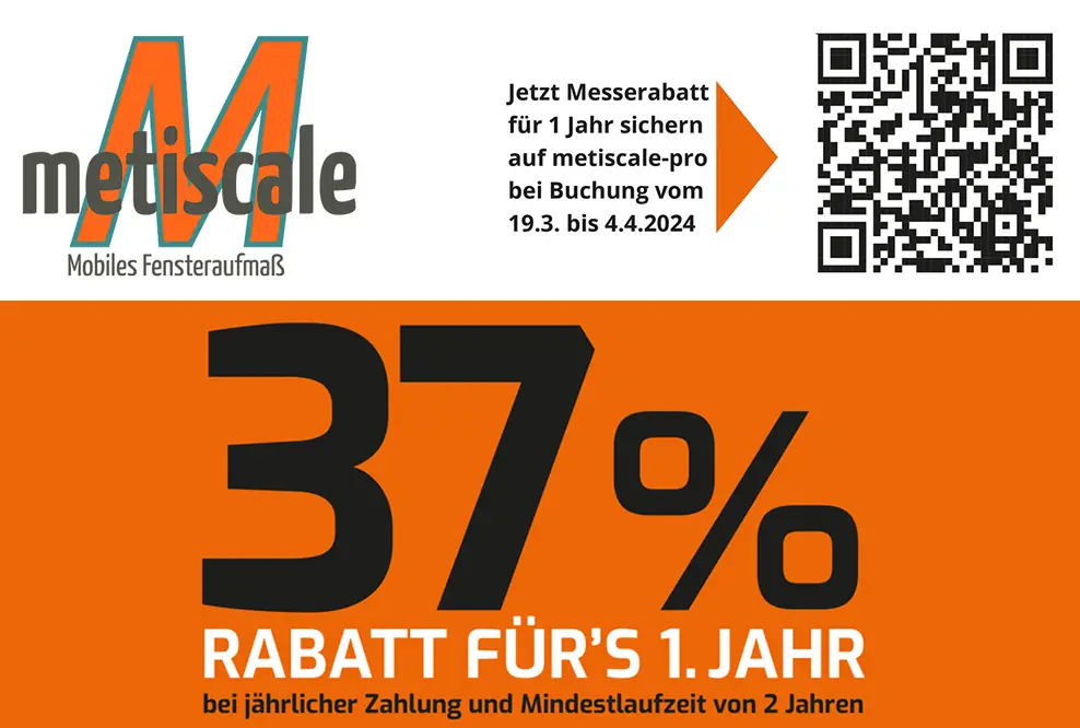 metiscale Messerabatt zur Fensterbau Frontale 2024