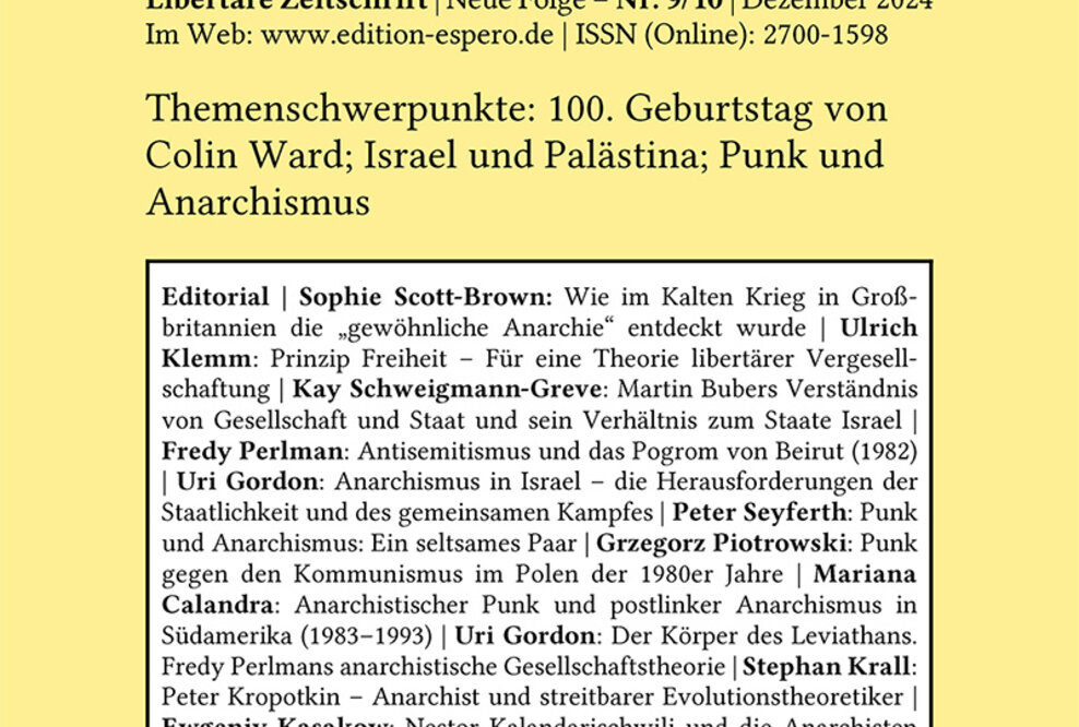 Anarchismus neu gedacht: Die Zeitschrift „espero“ feiert ihre zehnte Ausgabe!