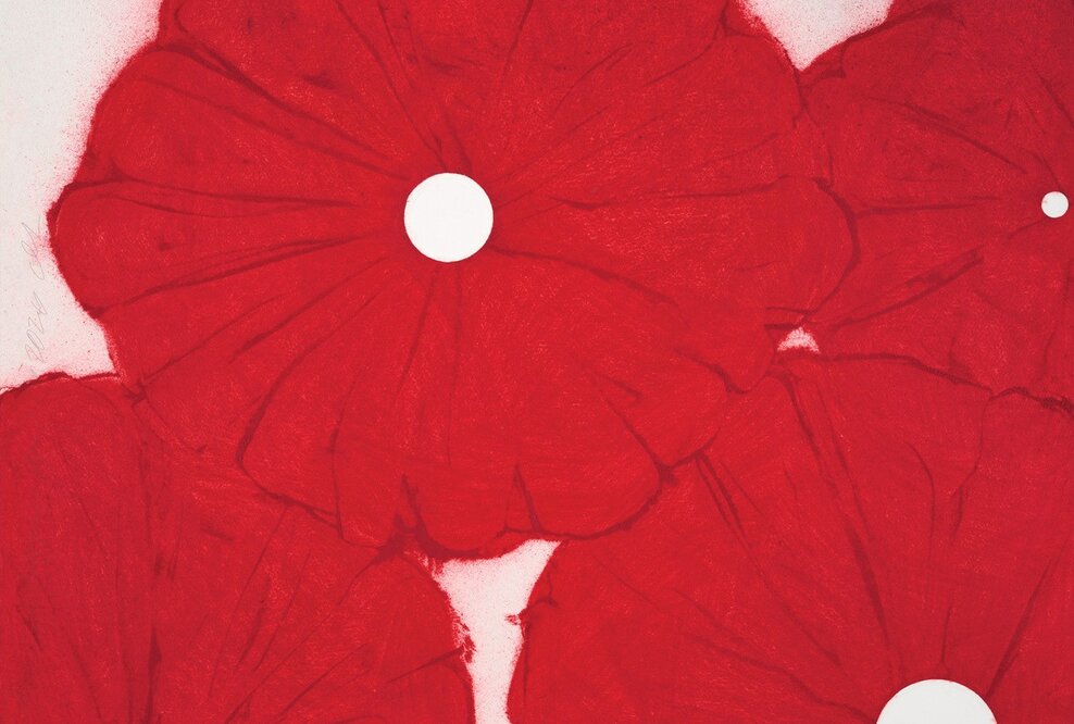 Donald Sultan Four Big Poppies 🔥 | FRANK FLUEGEL GALERIE