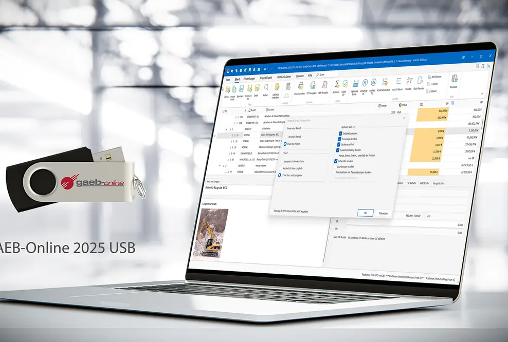 Effiziente und mobile Angebotsbearbeitung mit GAEB-Online 2025 USB