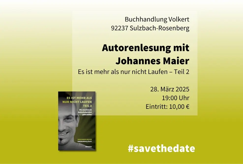 Autorenlesung mit Johannes Maier am 28. März 2025 um 19 Uhr in Sulzbach-Rosenberg, Buchhandlung Volkert