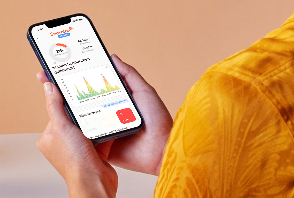 Die Snorefox-App lässt Versicherte der BKK GILDEMEISTER SEIDENSTICKER ihr Risiko für Schlafapnoe einschätzen