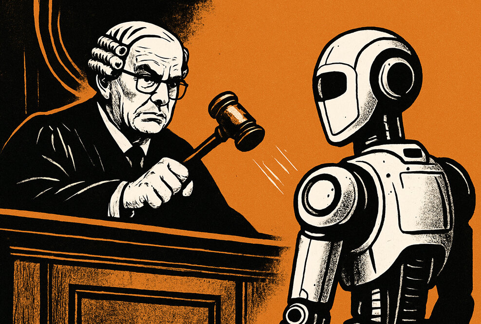 Ein Richter verurteilt einen Roboter