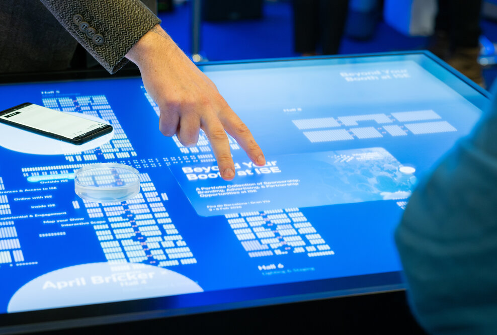 Scape X® Powering the ISE Rebooking Area in 2025. Object Recognition and Multitouch interaction.