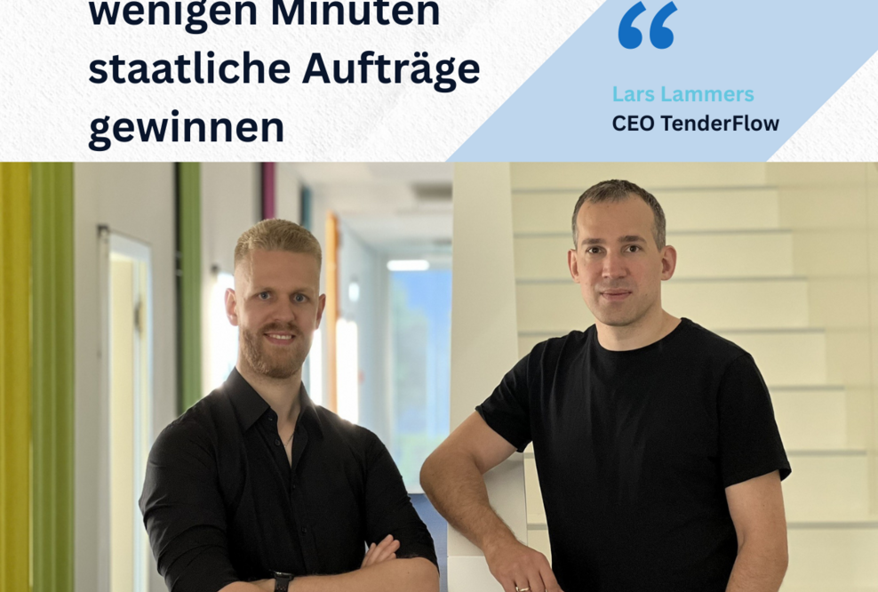 Foto der beiden Gründer mit Zitat von Lars Lammers