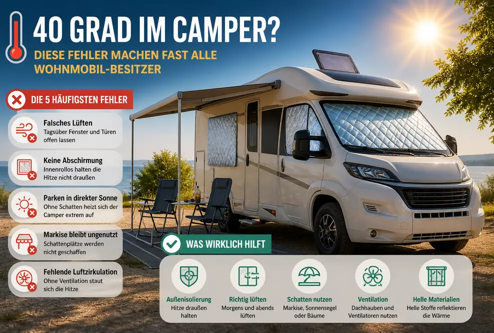 40 Grad im Camper? Diese Fehler machen fast alle Wohnmobil-Besitzer