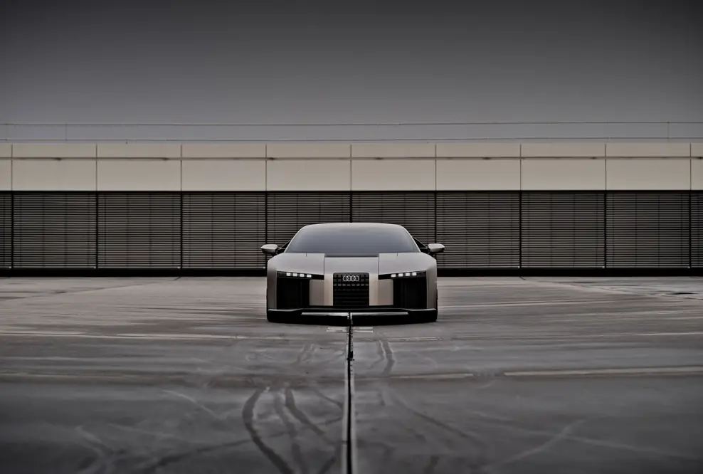 Interne Premiere: Der Audi Nuvolari wird auf einer geheimen Dachterrasse im Design Center in Ingolstadt präsentiert.
