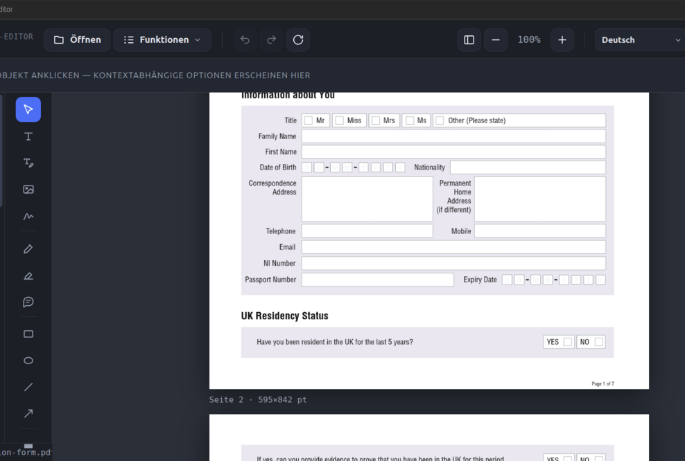 mousePDF ist ein kostenloser PDF-Editor, der ausschließlich im Browser arbeitet. Dokumente werden nicht hochgeladen, nicht gespeichert und nicht an Dritte weitergegeben. Nutzung ohne Registrierung, verfügbar in 41 Sprachen. mousepdf.com