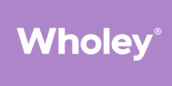 Wholey Schriftzug auf lila