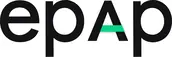 Das epap Logo ist ein schwarzer Schriftzug der Schriftart GT Walsheim, das den Firmennamen zeigt. Es wird ein grüner Akzent gesetzt 