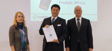 Auszeichnung für Ingenicos Basisterminal iPP350 mit girogo-Funktion