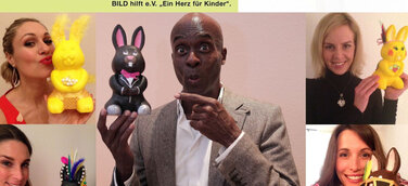 Prominente bemalen und versteigern Charity-Osterhasen im Sophienhof Kiel