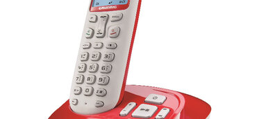 Bunter Hingucker: Schnurlostelefon von Grundig