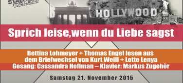 „Sprich leise, wenn du Liebe sagst“-Bettina Lohmeyer und Thomas Engel lesen Kurt Weill und Lotte Lenya
