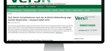Zeitschrift Versicherungsrecht (VersR) geht mit Online-Portal neue Wege