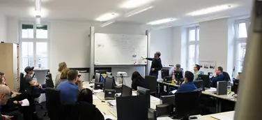 Teilnehmer des BTZ Leipzig im Zukunftsdialog mit DB Netz AG