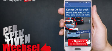 Social Media-Kampagne holt Rettungsgasse-Ignoranten bei ihrem Irrglaube ab